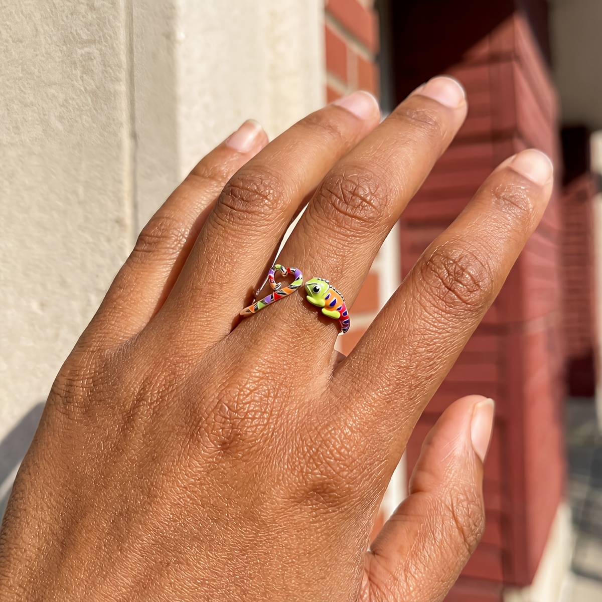 Women's Chameleon Love Open Ring, Versatile Design