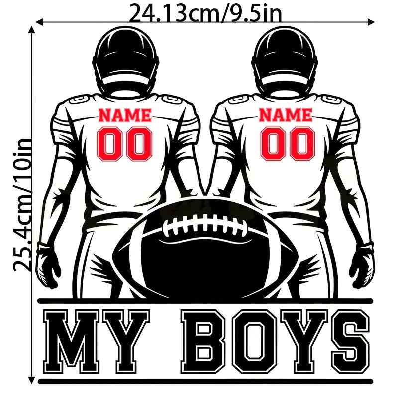 TEMU Personalized 2-player Football Team Diy Iron-on Transfers - Custom Name & Number Dtf Heat Transfer Decals For T-shirts, Jersey Style Clothing, -