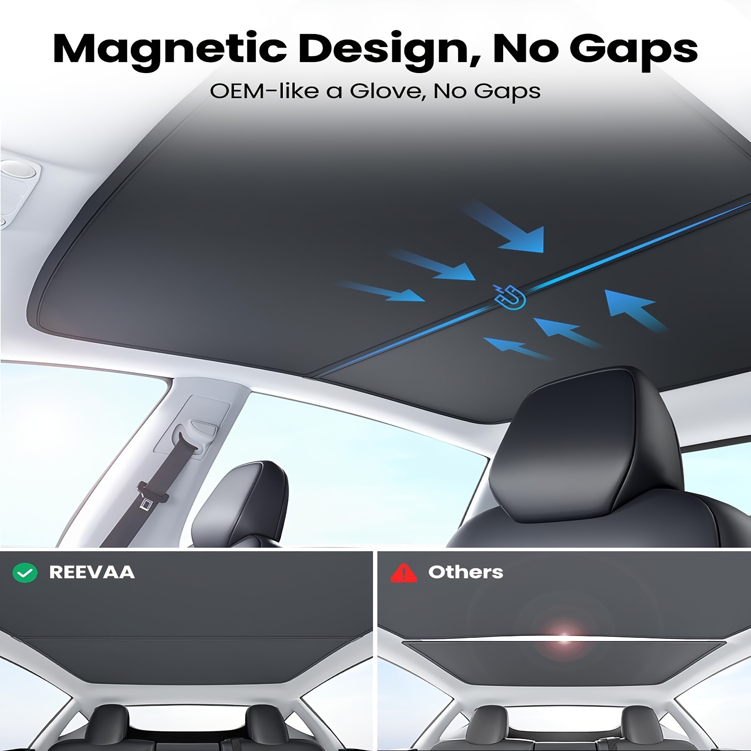 summer essential for tesla   durable magnetic sunshade canopy   with no   blocks the sun cooling and insulating a full coverage rounding design for   care suitable for all  