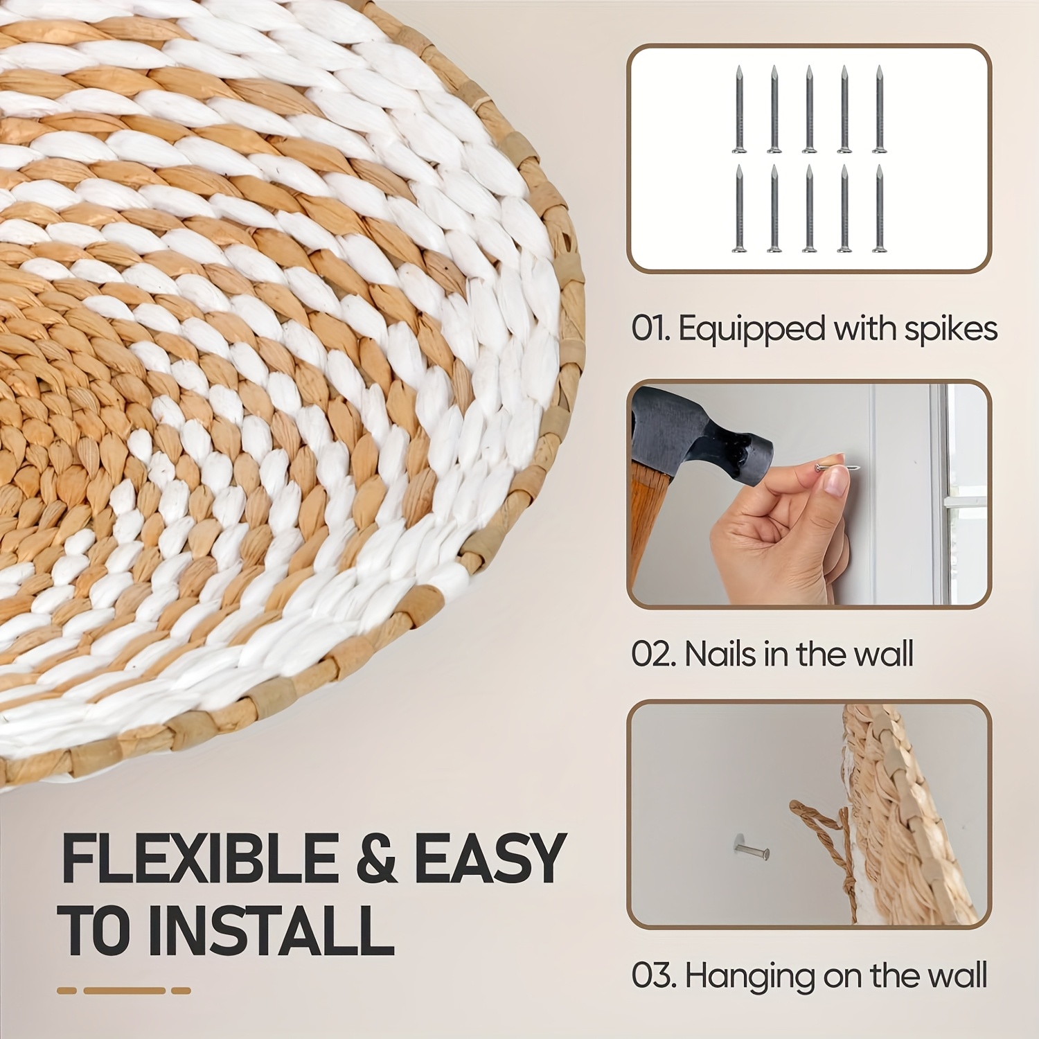 10pcs Bohemian Wall Basket Decorations Set