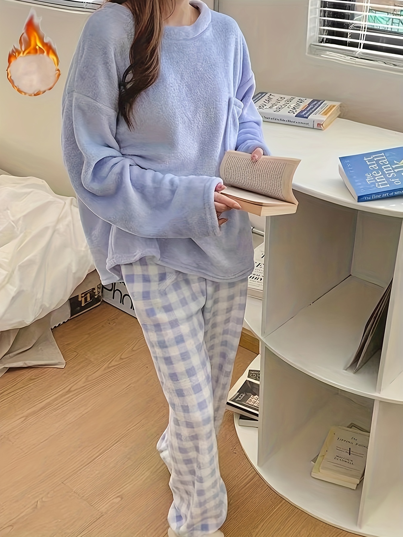 Soft Warm Pajamas Set Comfortable Long Sleeve Pajama Top Temu Canada