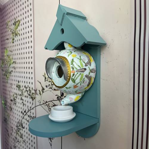 resin bird feeder with attracting hummingbirds gift for bird lovers unique outdoor decor for home yards hummingbird decorative birdhouse intricate design hummingbird feeders for outdoors hanging