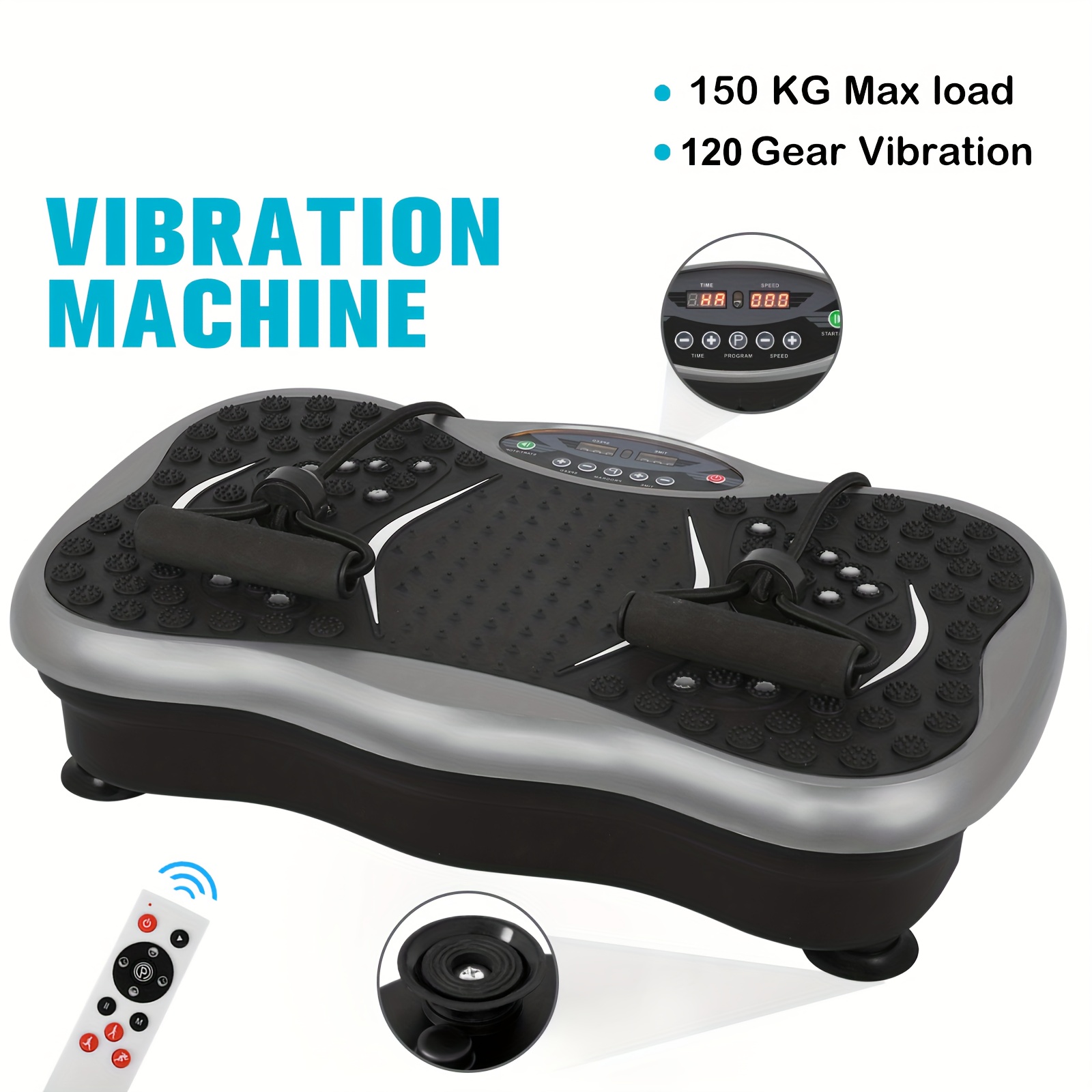 Advwin Vibration Plate Exercise Machine, 120 Speed Levels Full Body Workout Vibration Fitness Platform, Grey 150Kg Capacity, Vibration Plate Exercise Machine for Women, Fitness Vibrating Machine, Vibration Plate Exercise Machine, Vibration Plate Workout Equipment, Vibration Plate Workout Machine, Home Gym Equipment, Weight Loss Machine, Modern Fitness Gear, Sleek Workout Equipment, Highcapacity Platform, Stable, Without Battery