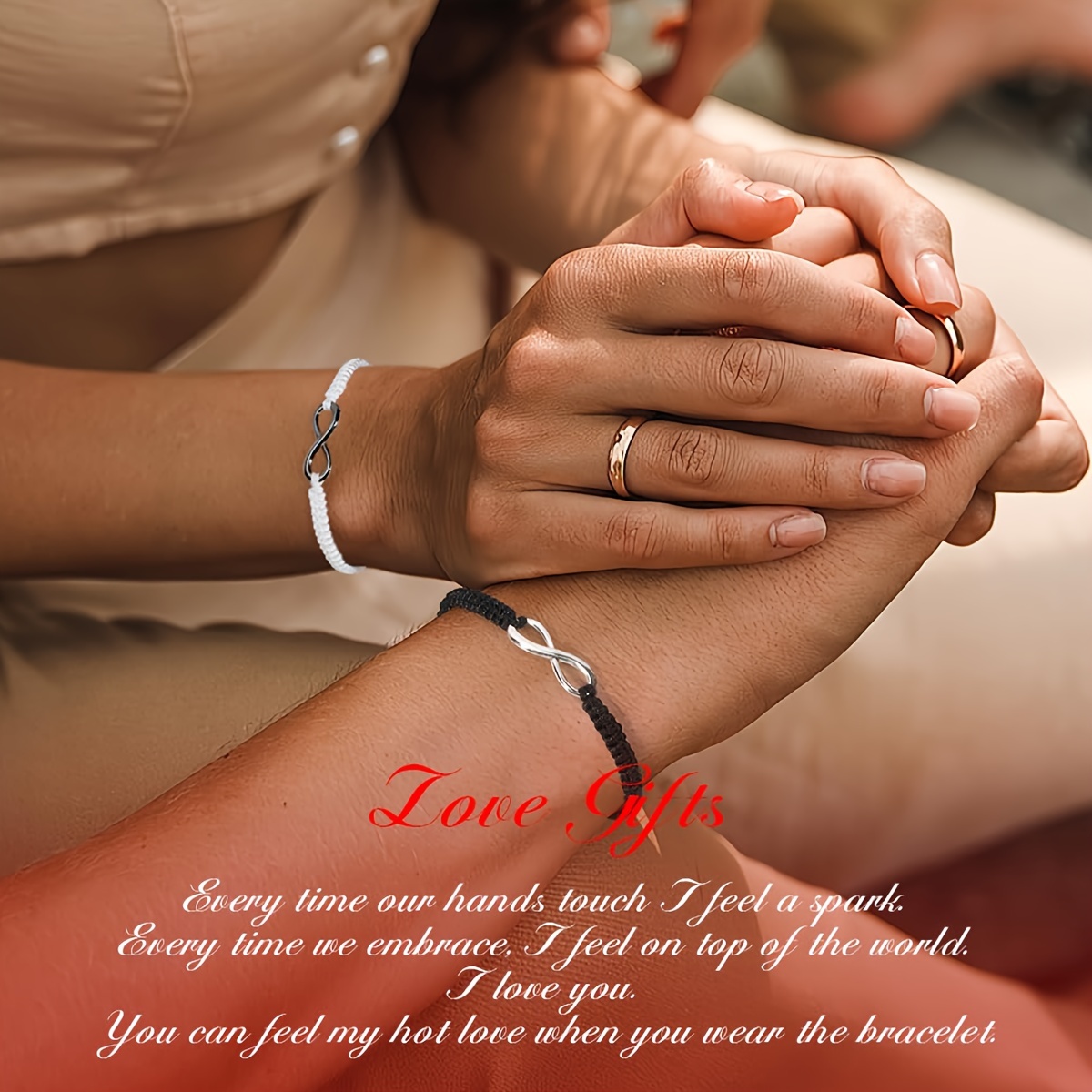 2pc Infinity Symbol Couple Bracelet Set, Perfect Gift