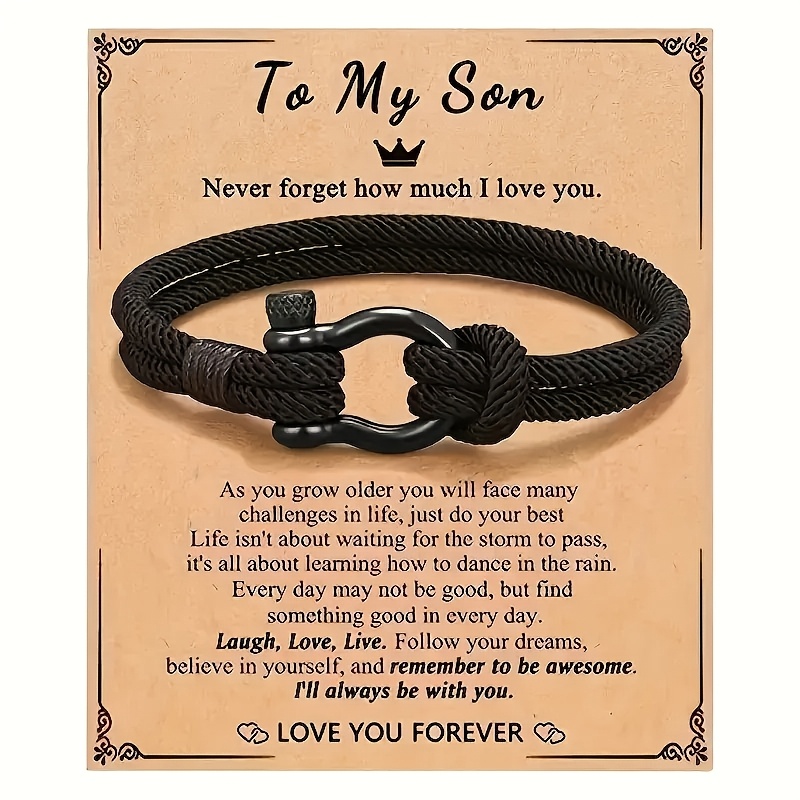 TEMU Bracelet MIMIDI Gravé avec pour Hommes - Pendentif Élégant en ABS et Cordon Nylon avec Messages , Idéal pour Anniversaires, Diplômes et Fêtes