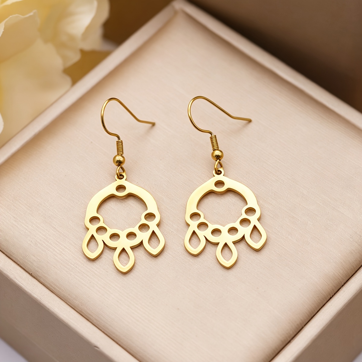 Women's Teardrop Drop Earrings, Boho Tribal Ethnic Style