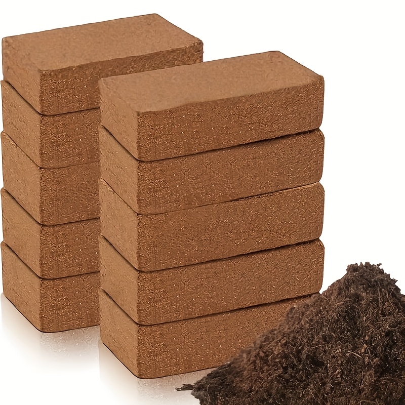 12pcs coconut coir grow blocks   soil reusable planting medium for vegetables flowers herbs indoor outdoor gardening   use coconut coir for plants