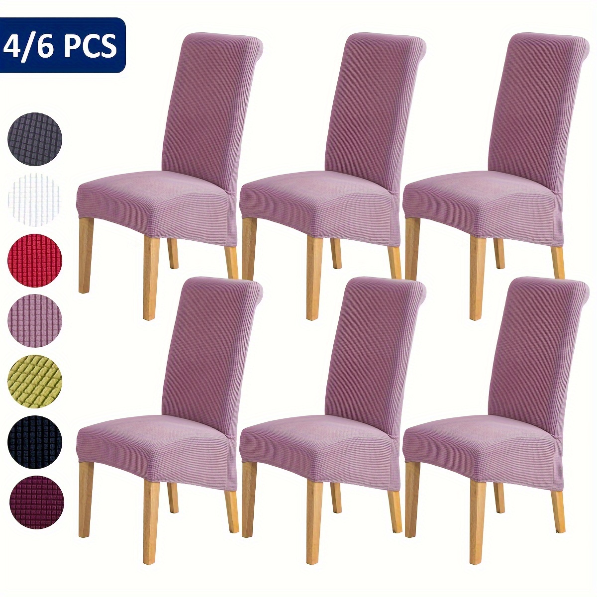 

Housses extensibles pour chaises (4/6 pièces), housses de chaise de salle à manger, protections pour meubles, pour la décoration de la salle à manger, du salon, du bureau et de la maison