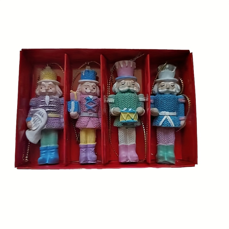 TEMU Mini ornamento da appendere natalizio in resina a forma di cioccolatino e barattolo di noci, decorazione da scrivania, natalizia, confezione