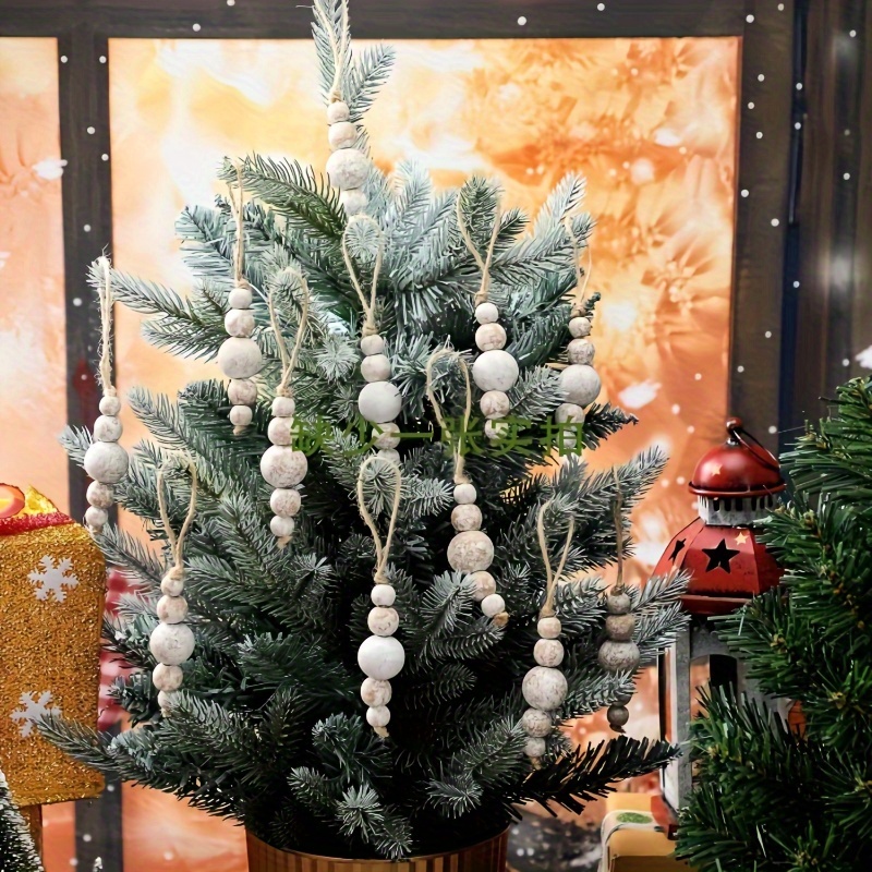 Wooden Bead Garland Christmas Tree Christmas Tree Farmhouse