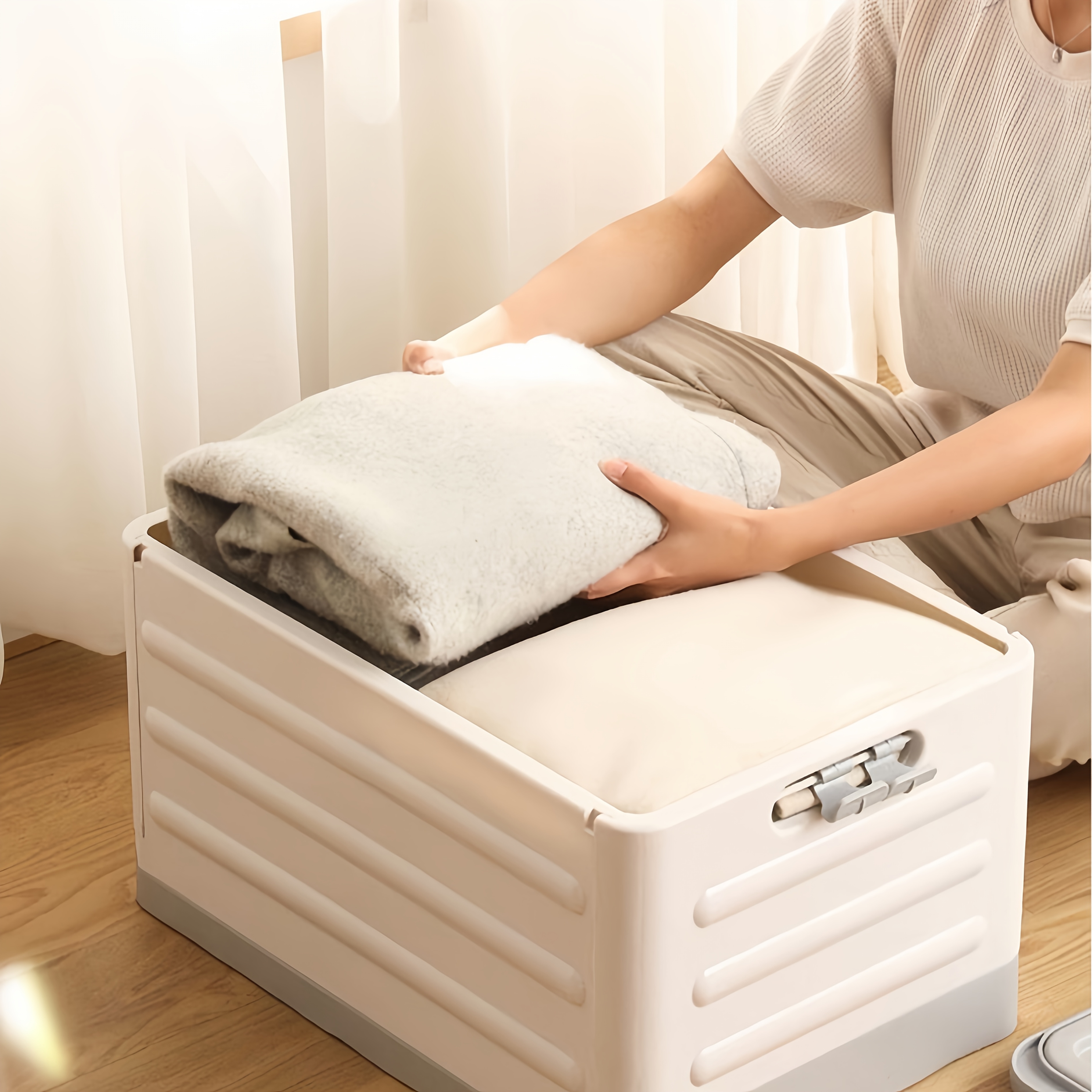 modern space saving storage bins for bedrooms wardrobes or laundry rooms with a   suitable for storing clothes accessories and household items   bedroom organizers plastic construction under bed storage Product details 4