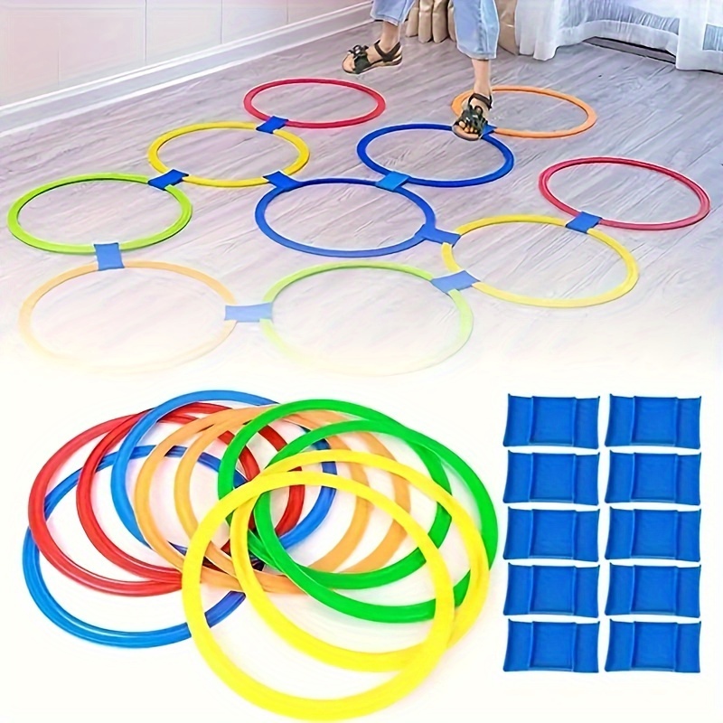 

Versatile Agility Training Set - 10 Colorful Hoops & Connectors For Indoor/outdoor Speed And Coordination Exercises, Perfect For Parties & Competitions