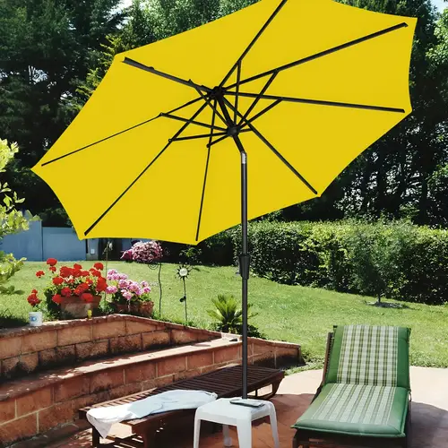9ft 7 5ft durable uv protection large outdoor patio umbrella 8 sturdy ribs windproof with button tilt and crank system backyard beach and poolside shade