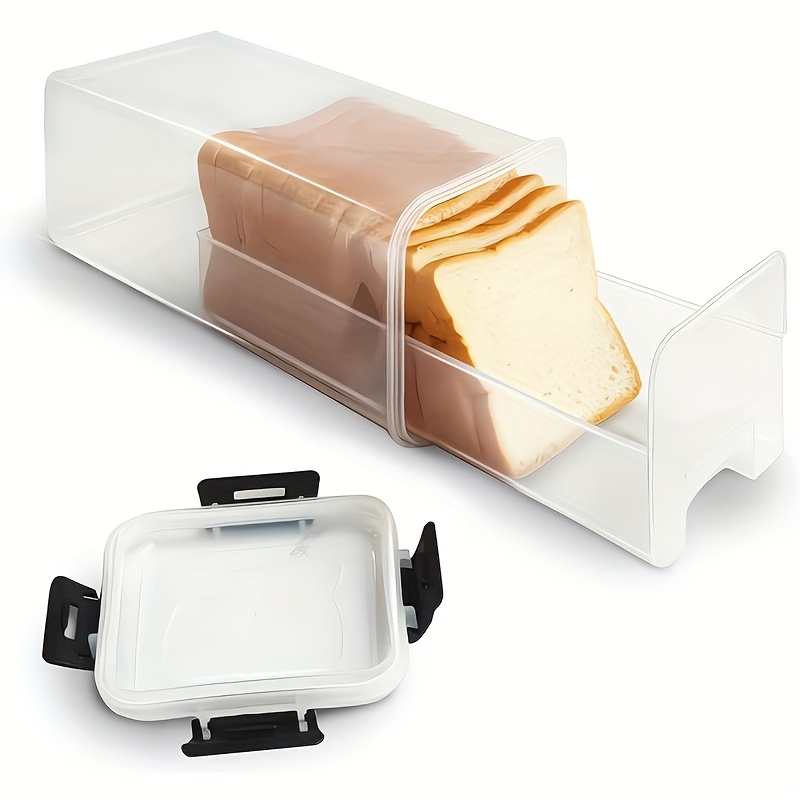 TEMU 1pc Food Storage Container With Lid And Seal - Transparent Plastic Container With Inner Divider, Reusable Rectangular Preserving Box, Essential