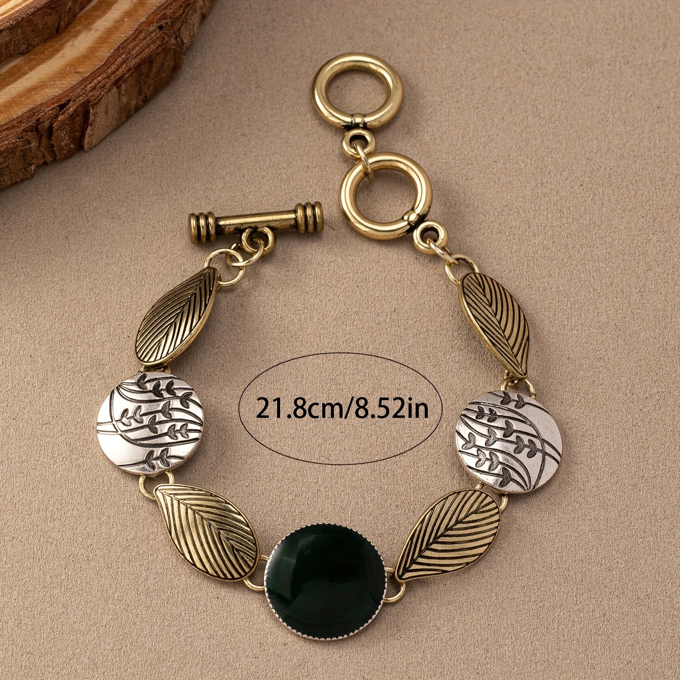 Boho Vintage Leaf Bracelet Metallic Willow Pattern Alloy Versatile