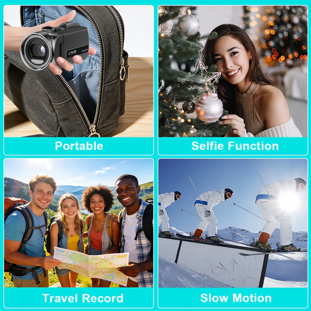 videocamera 4k 48mp per vlogging con zoom digitale 18x, webcam con   da 3.0 pollici rotazione a 270  , microfono esterno, regalo per san valentino,  , festa del papà, compleanno Dettagli dell'articolo 7