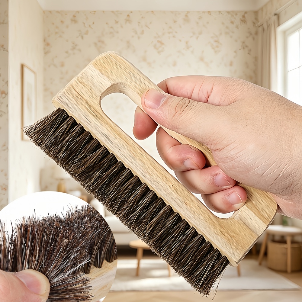 1pc Wallpaper Brush Wallpaper Smoothing Brush Multi-Purpose Cleaning Brush Horse Hair Wooden Handle Wallpaper Paste Brush Cleaning Tools