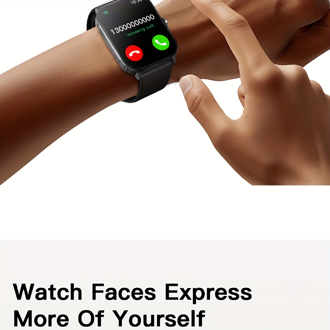 ساعة EqiEch الذكية للرجال والنساء، ساعة لياقة بدنية 5.33 سم، (الرد/إجراء مكالمة)، أوضاع تمرين متعددة، مقاومة للماء IP68، مكالمة لاسلكية، سوار ذكي بشاشة لمس، جهاز تعقب اللياقة البدنية، سوار مراقبة الصحة | ملابس عصرية يمكن ارتداؤها | ساعة بحزام سيليكون