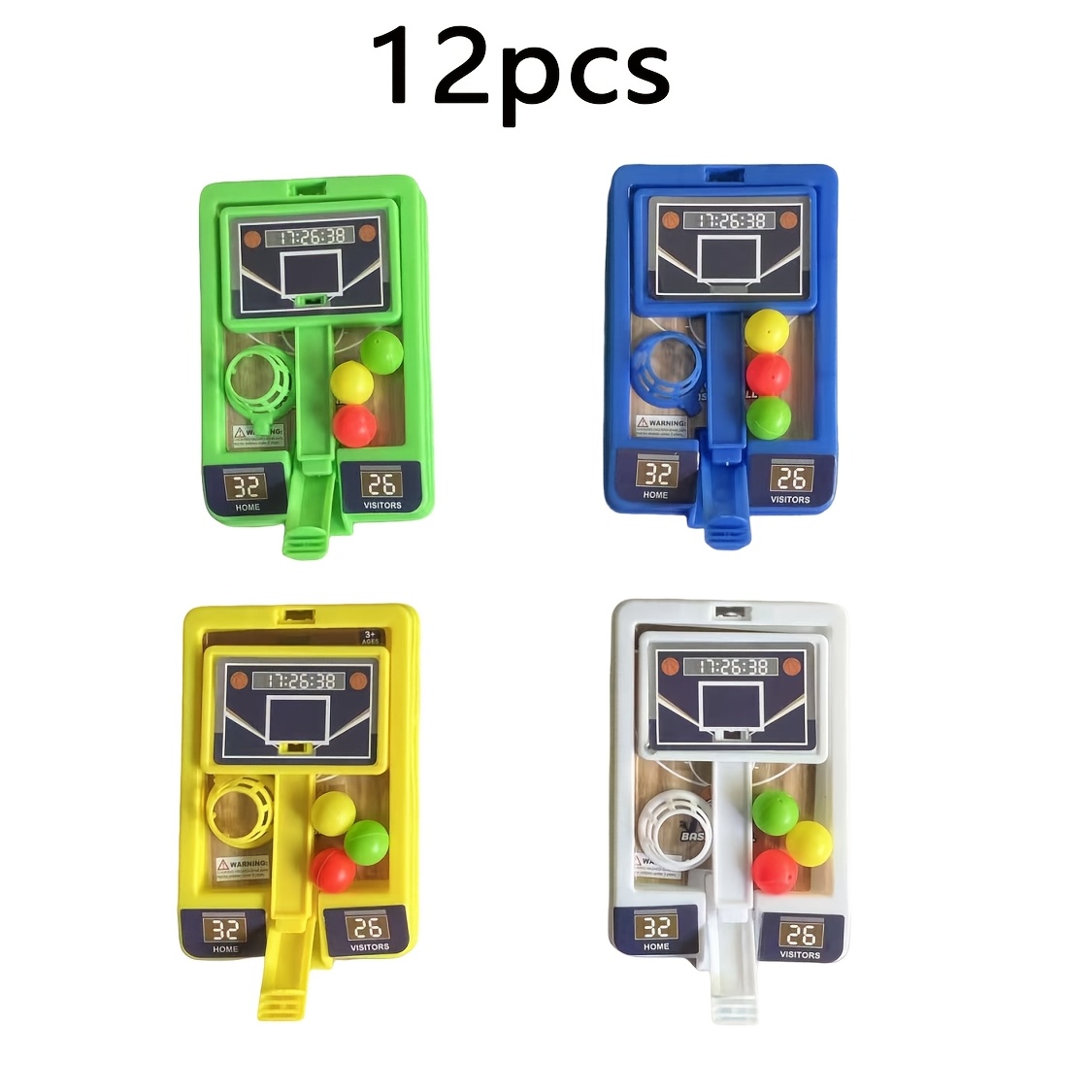TEMU Jeu de 12 poches, mini machine de basket-ball à avec les doigts, jouet de tir de bureau pour enfants, interactif amusant de bureau pour enfants,