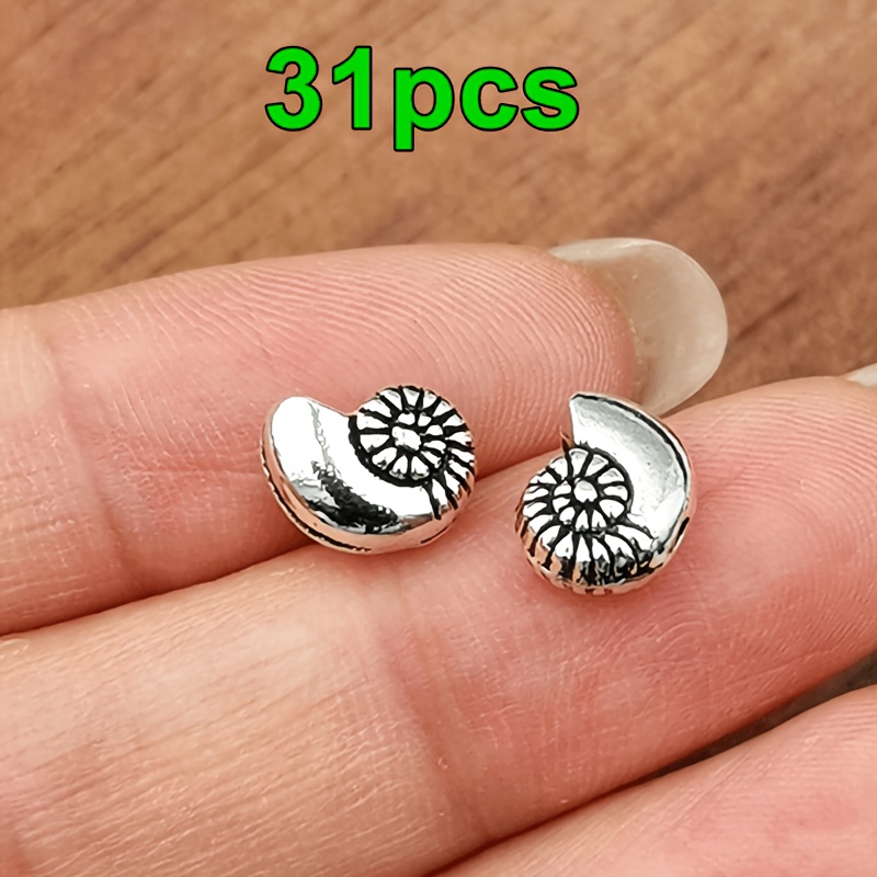 TEMU 31pcs Small Seashell Beads With Small Holes, Women's Fashion Pendant Charms, Beading Spacers, Loose Beads For Diy Handmade Necklaces, Earrings,