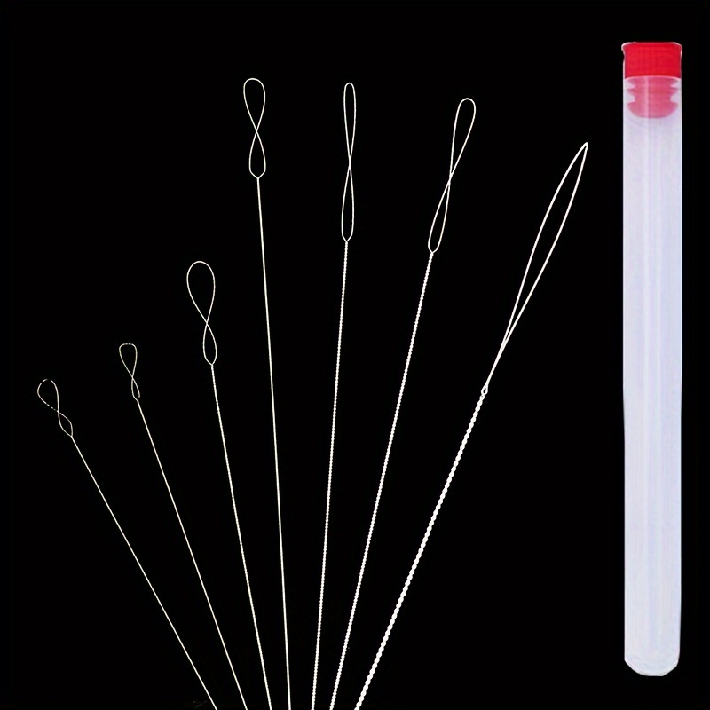 

7pcs New Beading Iron Needles, Including Storage Bottle, Twisted Needle, And Spiral Beading Needle, For Self-designed Bracelet Making Tools