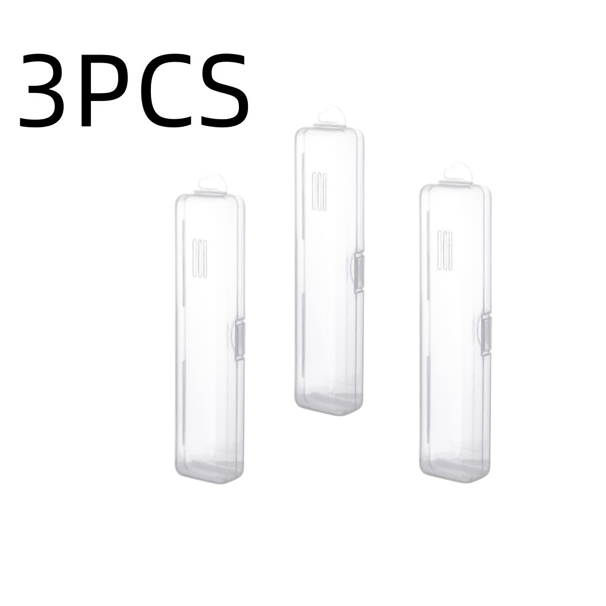 Image of 3pcs Transparent Portable Toothbrush & Toothpaste Storage Case, Leak-proof Travel Toothbrush Holder, Dustproof Oral Care Organizer For Bathroom, Camping