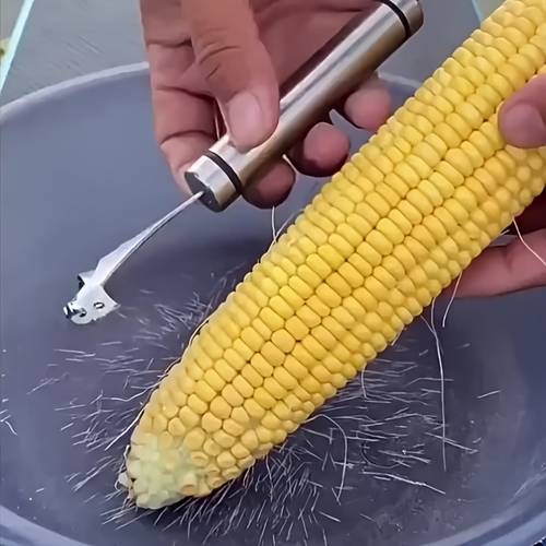 heavy duty stainless steel corn peeler 3 in 1 multi tool with ergonomic grip corn cob stripper remover removal for home commercial use easy corn remover equipment sleek metallic material