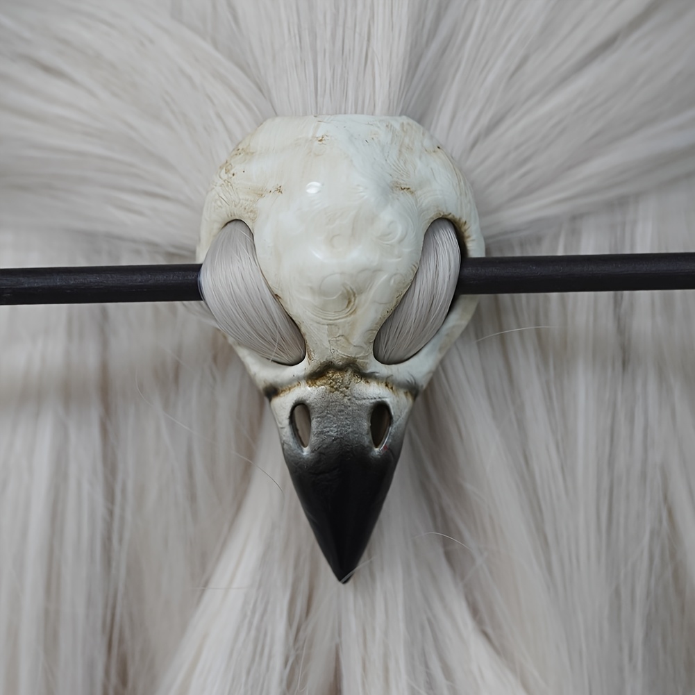 Vintage Resin 3D Simulated Raven Skull Hairpin, Gothic Style