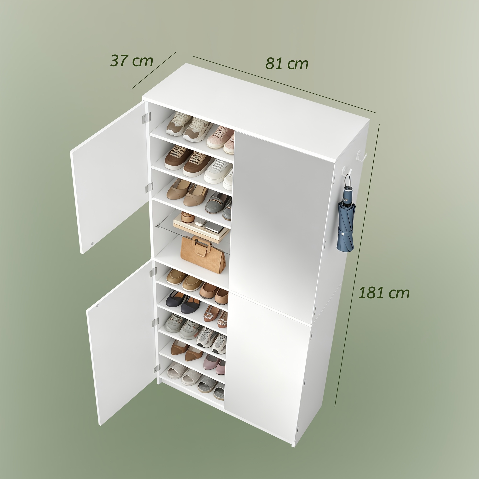 Image of 4-flip Drawer Shoe Cabinet With Top Storage, White Pain Point Solution For Small Entryway