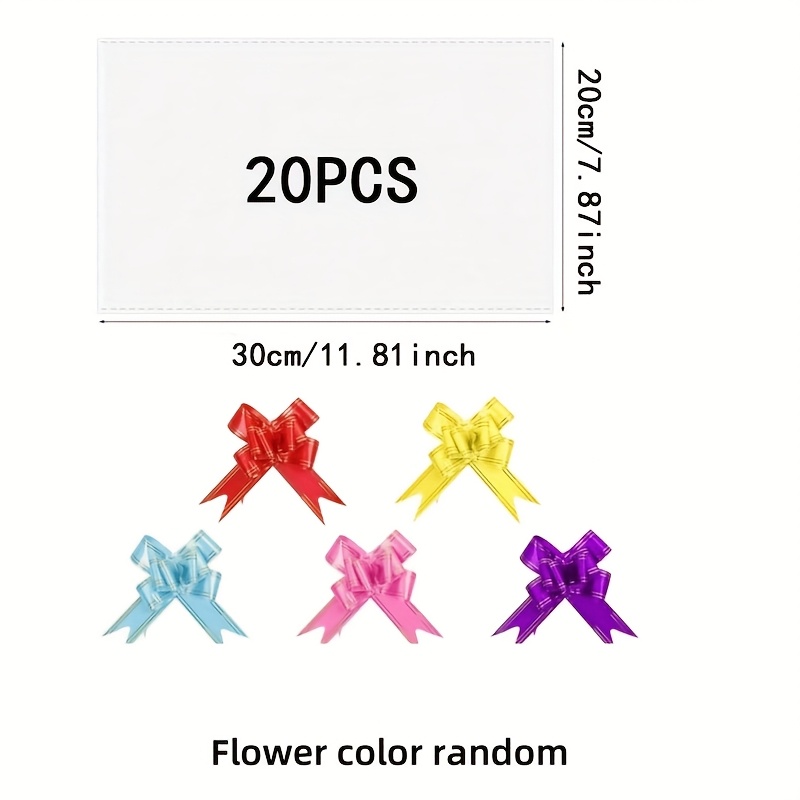 TEMU Gift For Her/him 20 Large Cellophane Bags Featuring 20 Colorful Pull Bows For Festive Gift Baskets