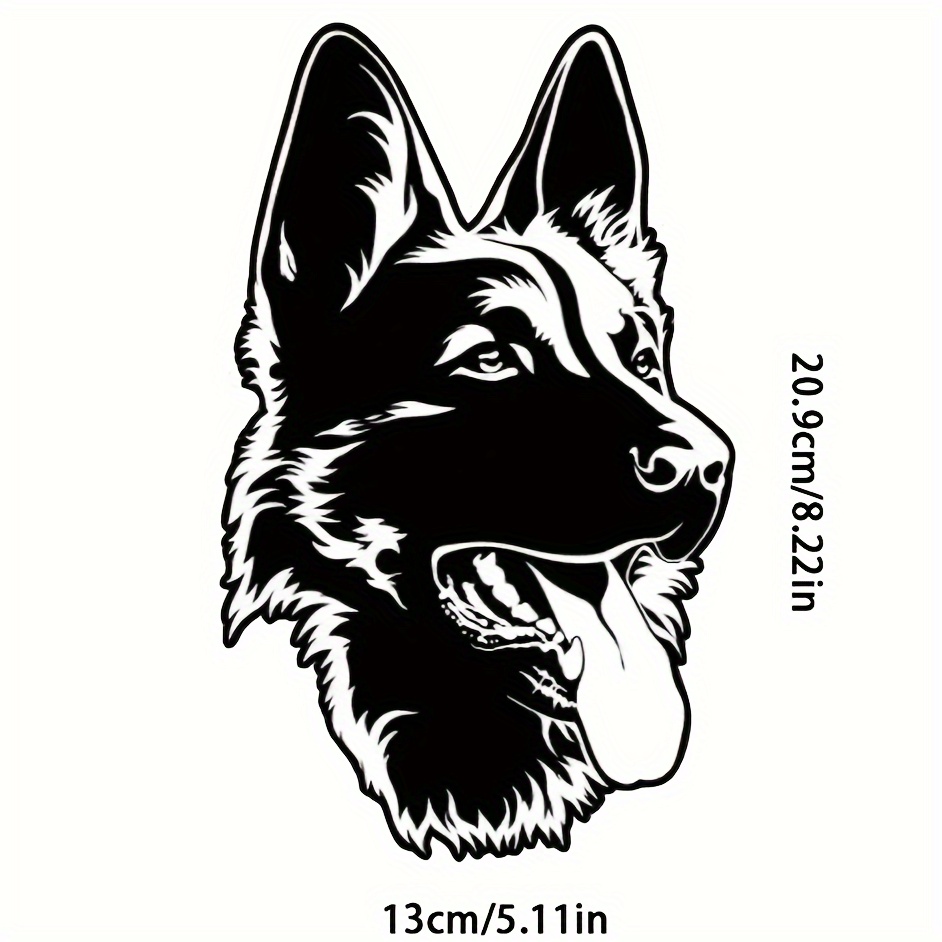 All Vehicle Body Computer Laptop Safe Sticker - German Shepherd Black Silhouette - Vinyl Sticker Waterproof Decal