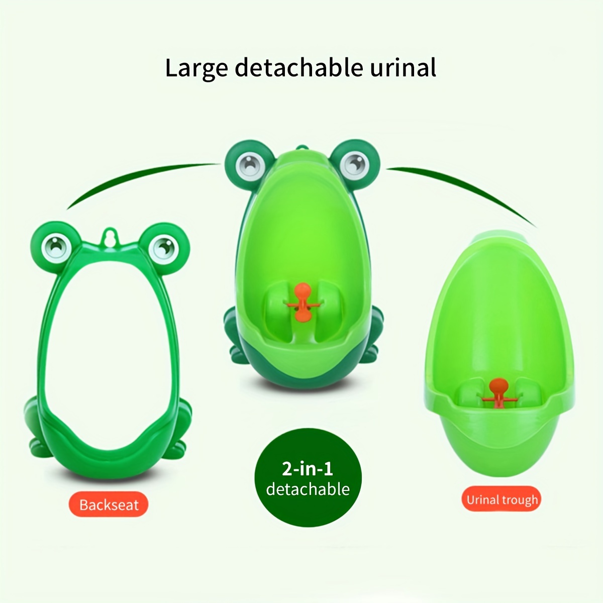 1pc frog shaped potty training urinal wall mounted polypropylene material kid friendly design with whirling target easy   7 08x6 29x10 62 inches details 4