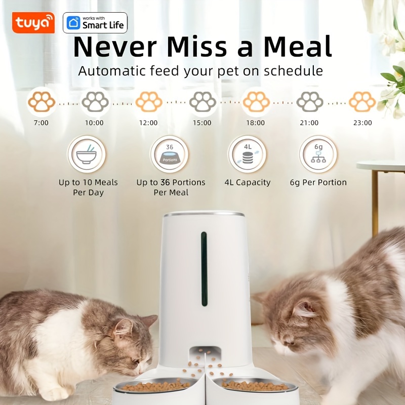 Smart Automatic Pet Feeder Cats Remote Control Wifi Temu United