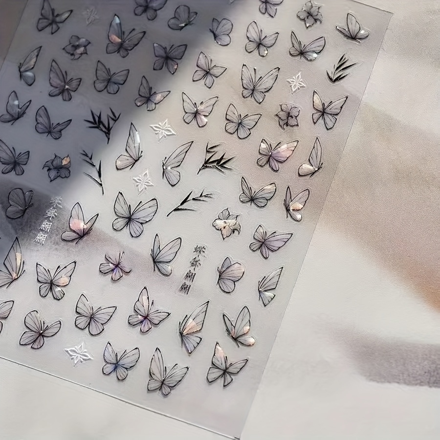 1pc 5d Nail Sticker - Sparkling And Design, With Black Border, Rainbow Nail Sticker, Suitable For Nail Art, Self-adhesive And Sparkling Summer/spring Theme, Nail Sticker