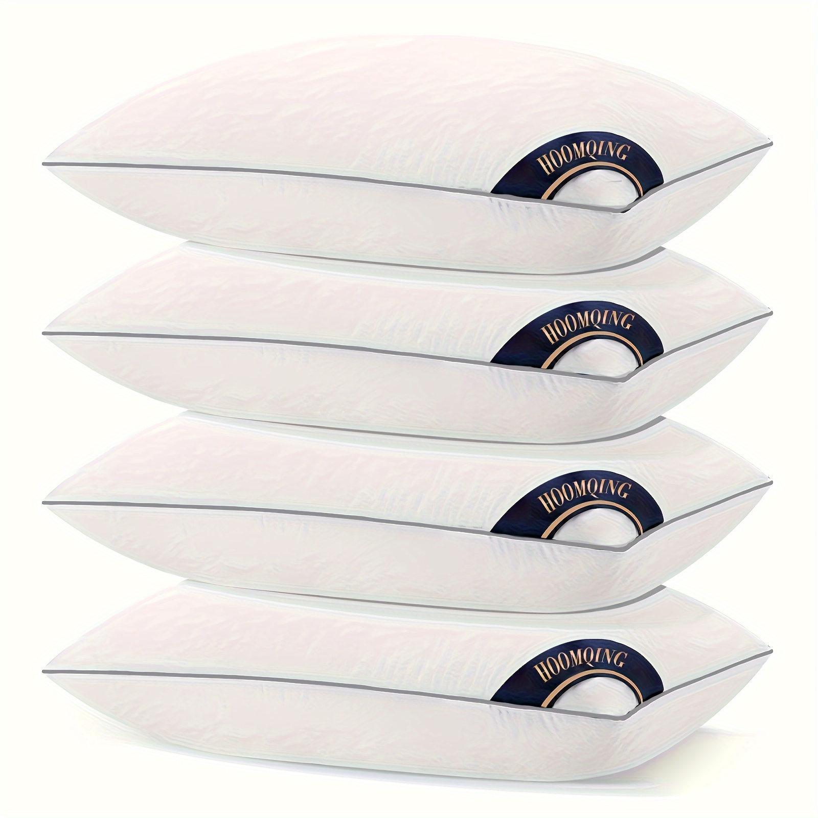 TEMU 2/4/8pcs Bed Pillows For Sleeping Queen Size Cooling Pillows Luxury Sleeping Pillow 3d Microfiber Filling Breathable Cover Collection Pillows For Or Stomach Sleepers
