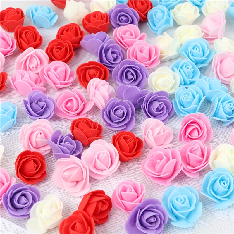 

100pcs Artificial Rose Heads For Diy Crafts - 3.5cm Foam Flower Petals, Valentine's Day Decorations & Outdoor Ornaments