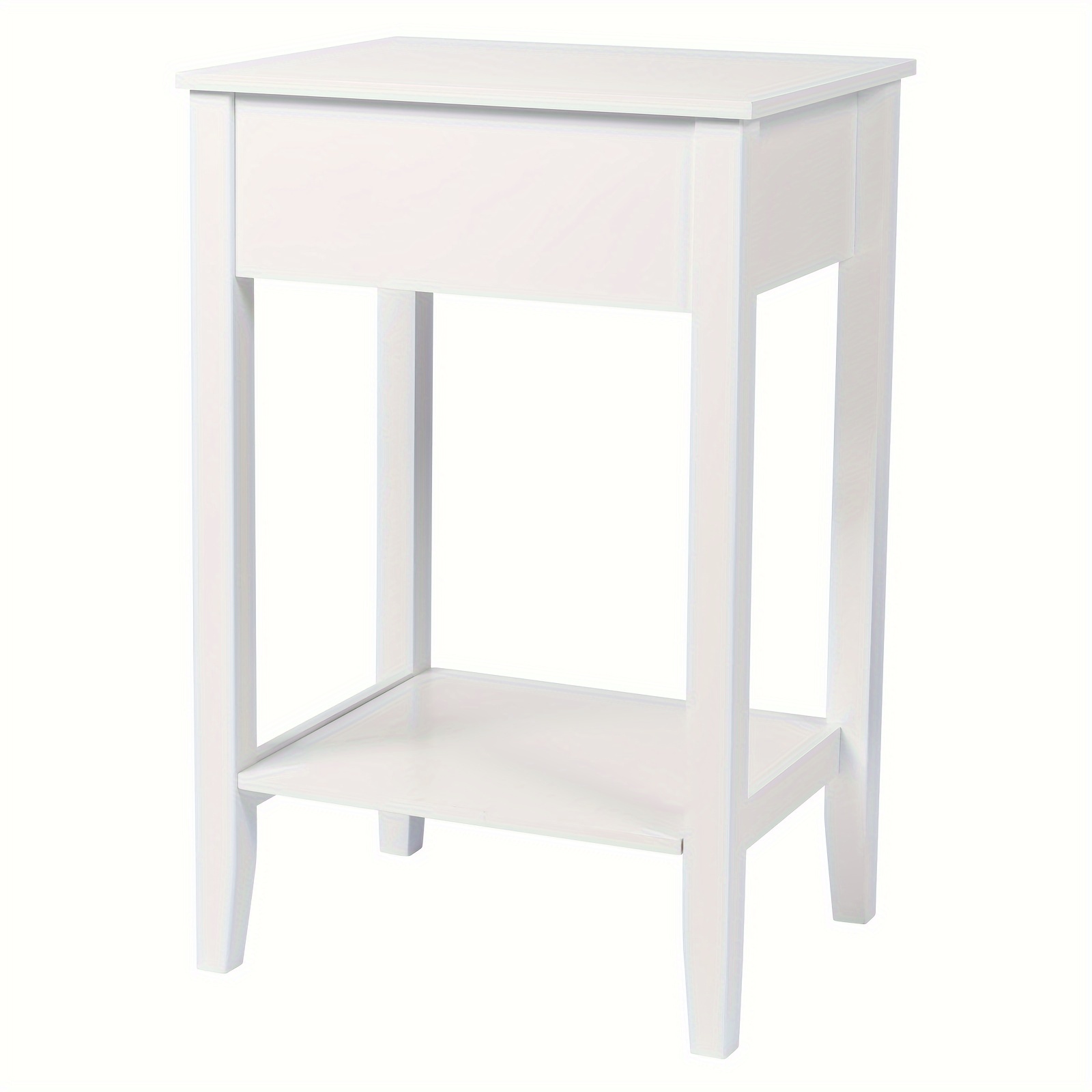 

Elegant Simple 2-layer Bedside Cabinet Coffee Table With Drawer White