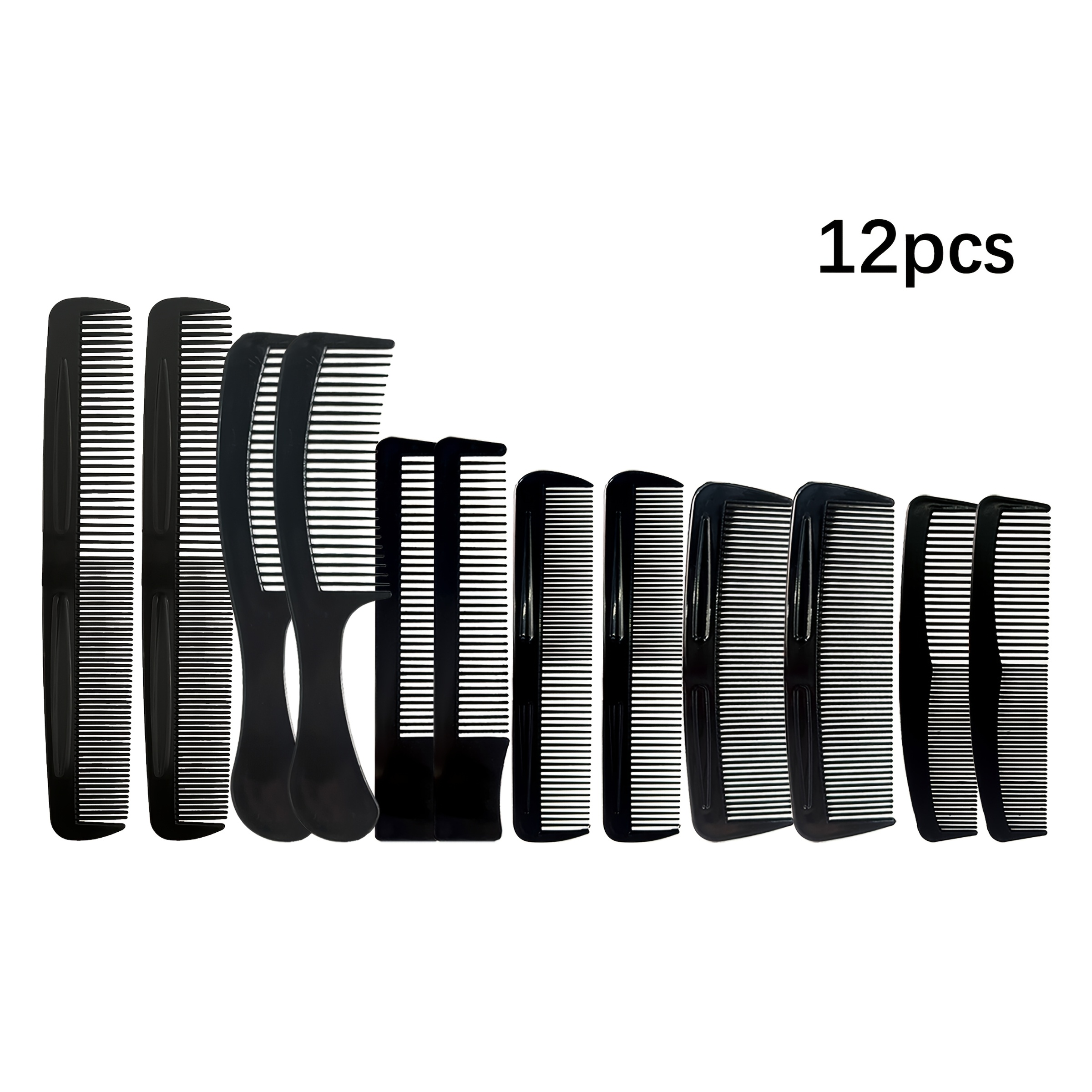 

[12pcs Hair Styling Combs Set] 12pcs Fine-tooth Hairdressing Styling Combs Set, Plastic Bristle, Abs Handle, For Salon And Home Use, For All Hair Types