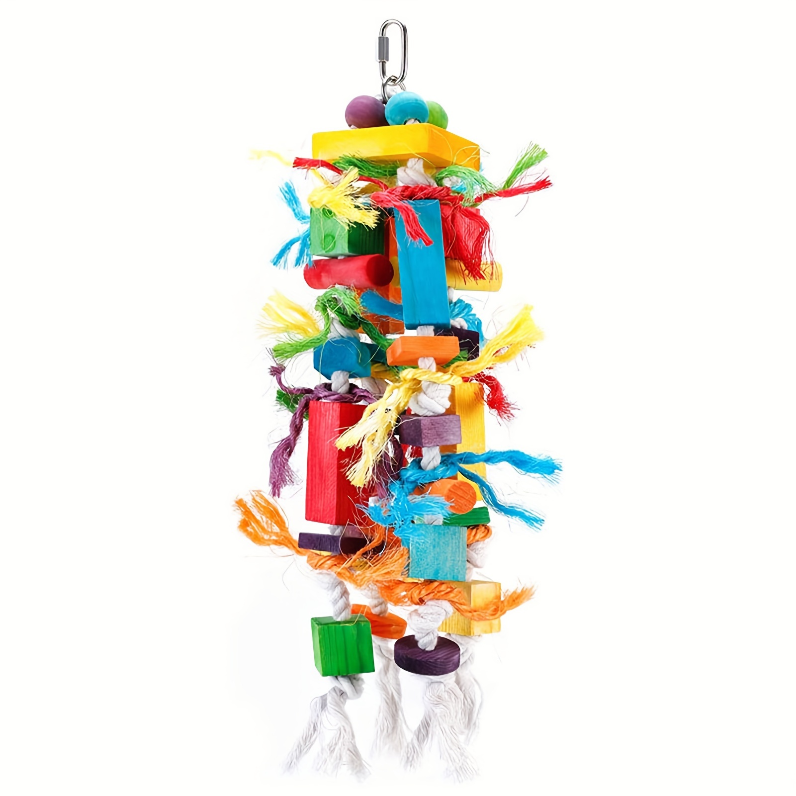 TEMU Parrot Chewable Wooden Toys, Handmade Rattan Parrot Toys For Most Type Of Pet Birds