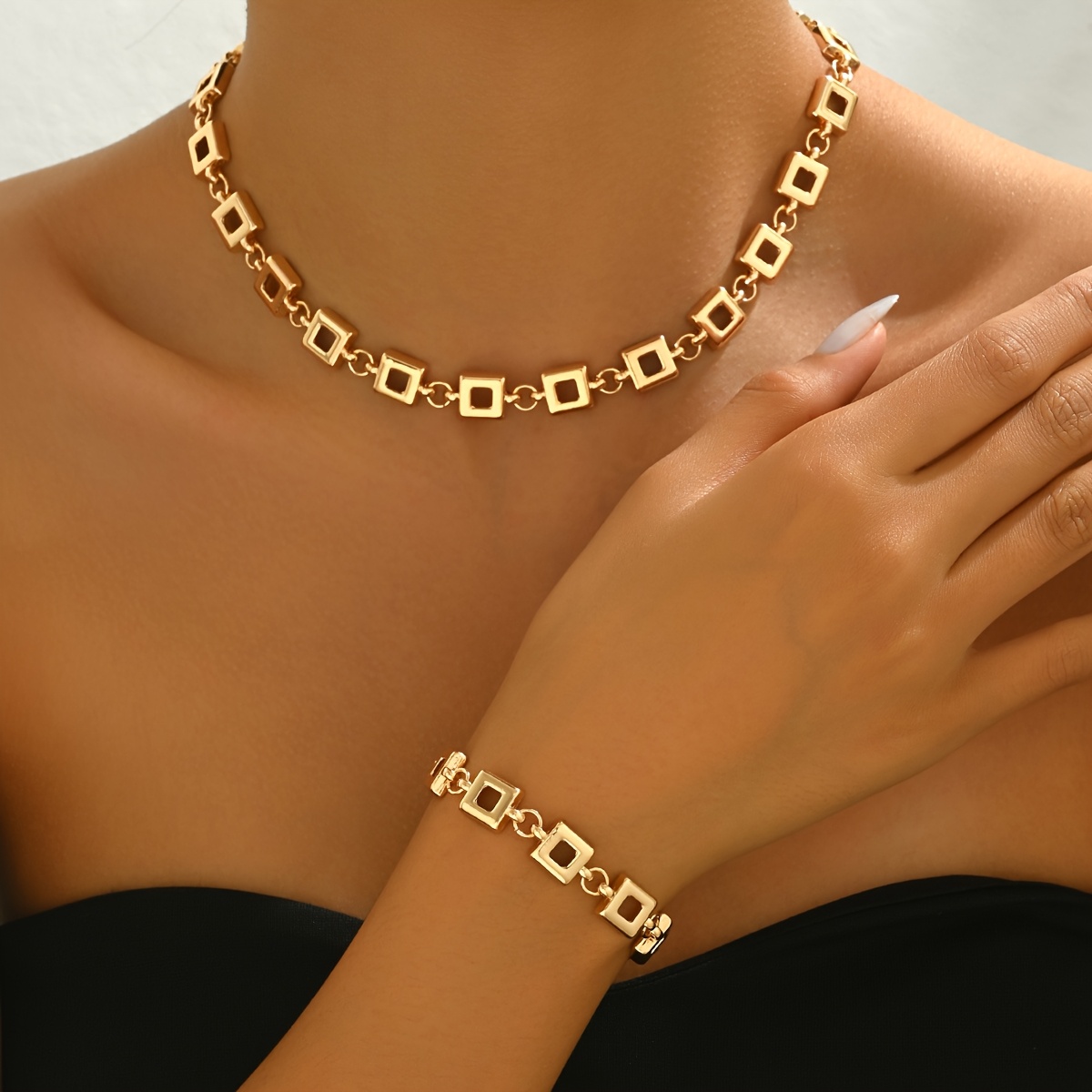 

2pcs Zinc Alloy Jewelry Set, And Bracelet, And Accessory For