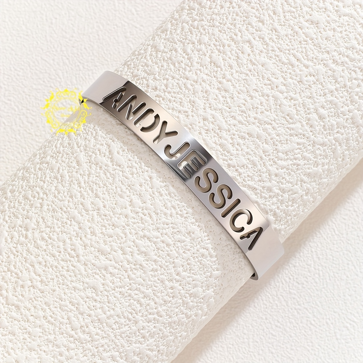 TEMU Personalized Women' Steel Bracelet - Custom Name/initials, Elegant Openwork Gift For Birthday, Anniversary, Graduation - Durable Everyday &