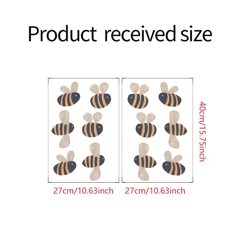 1set Cute Bee Wall Sticker, Self-adhesive Paper, Home Decoration, Room Decoration, Wall Decoration, Pvc Waterproof Material, Removable