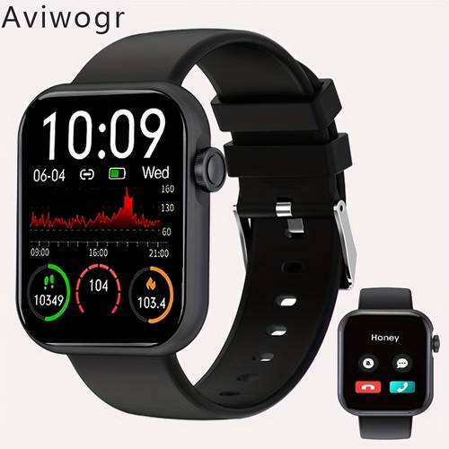 mens smartwatch 1 83 full touchscreen ip67 100 sports 100 watch faces built in games control rechargeable lithium battery black strap with ideal for iphone sports watch modern watch design durable watchband smart watch