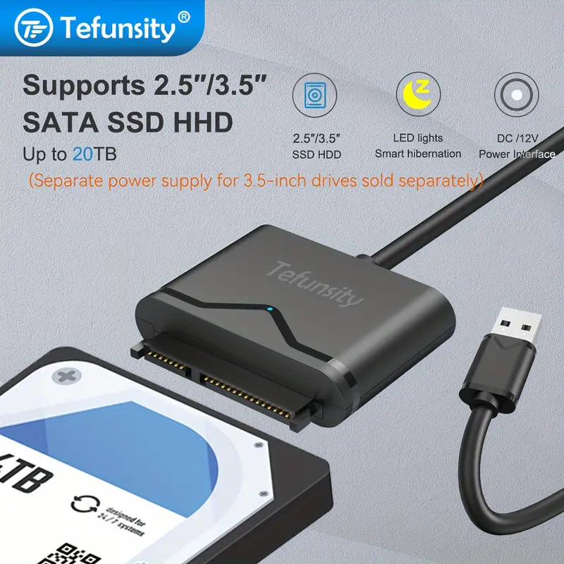 Sata To Usb 3.0 Cable For 3.5 Ssd/hdd Hard Drive Reader Sata - Temu