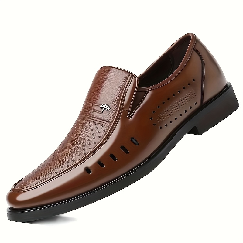 pair mens summer perforated loafers business casual slip on