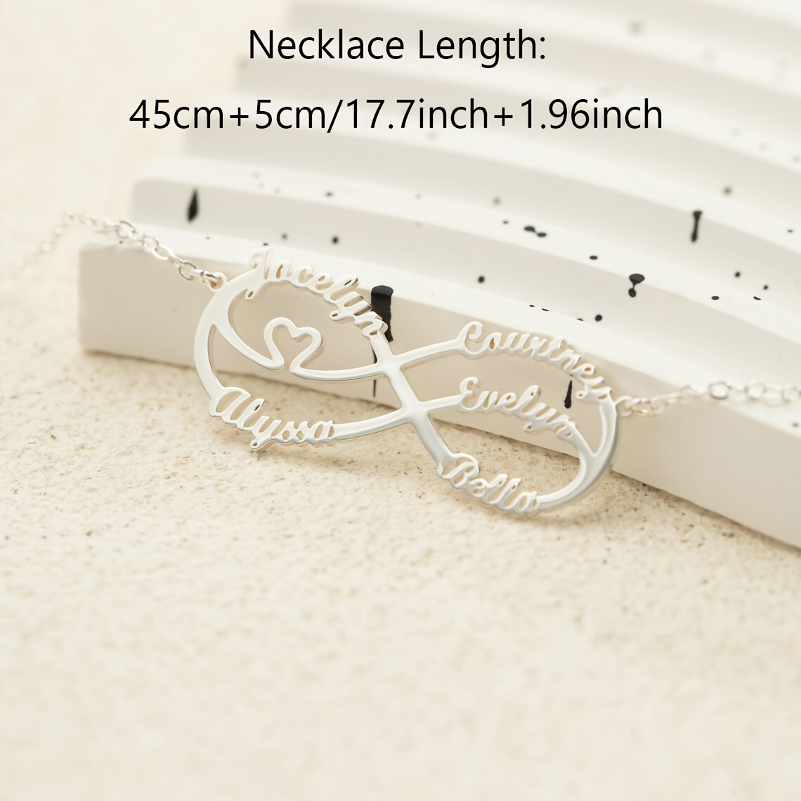 Custom Multi-Name Infinity Pendant Necklace, 304 Stainless Steel