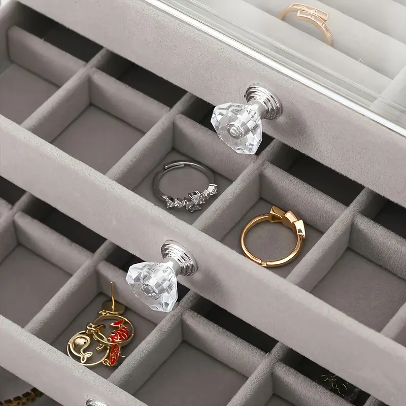 latest 2025 stackable acrylic jewelry organizer with 5 drawers womens for earrings necklaces bracelets storage solution jewelry boxes Product details 3
