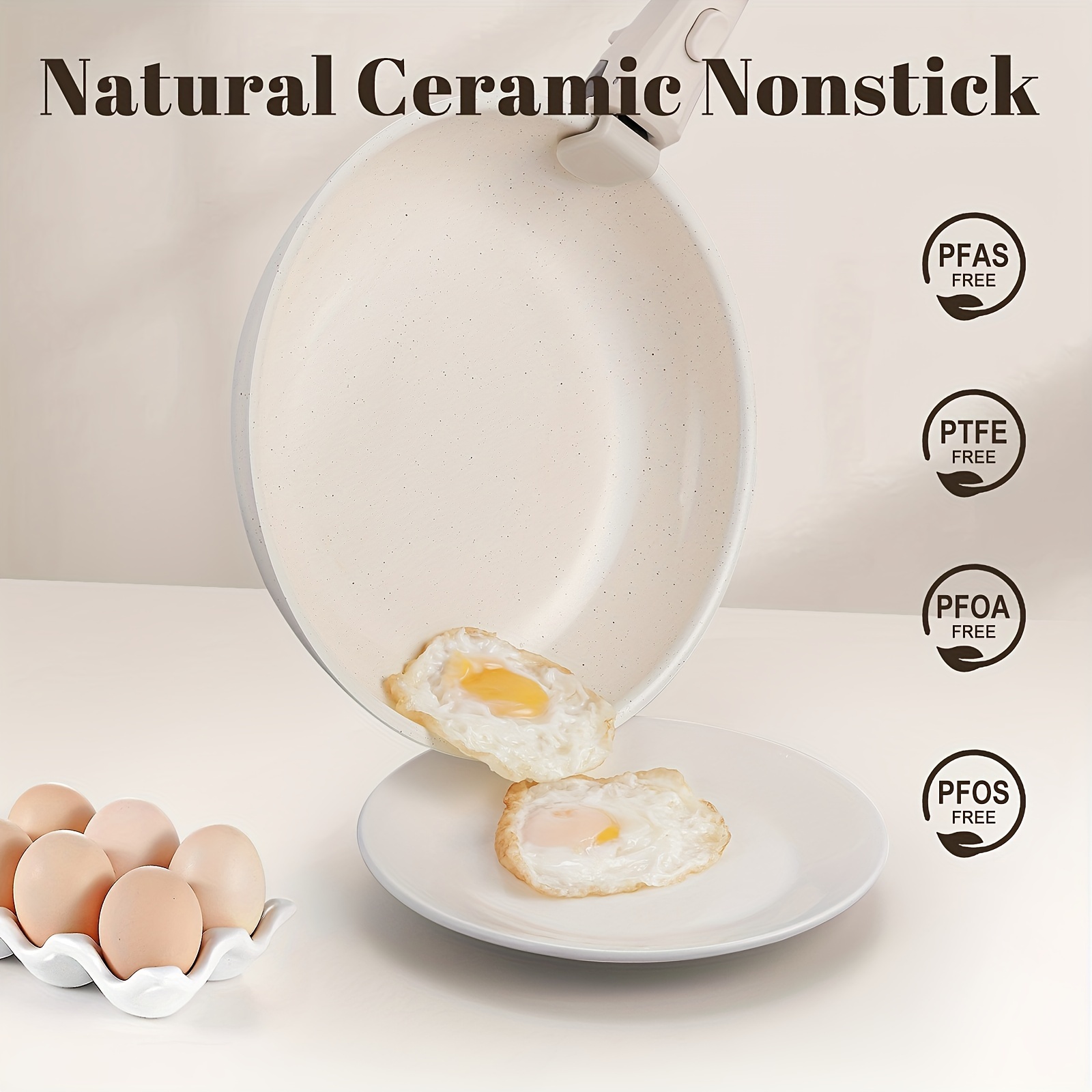 5pcs Nonstick Cookware Set with Detachable Handle for Induction Cooking