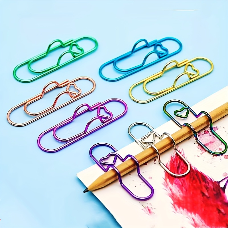 Image of 27pcs Multifunctional Pen Clips Portable Metal Paper Clips Large Size Office Supplies,pen Holder For Notebook,books,journals,clipboard And Paper()