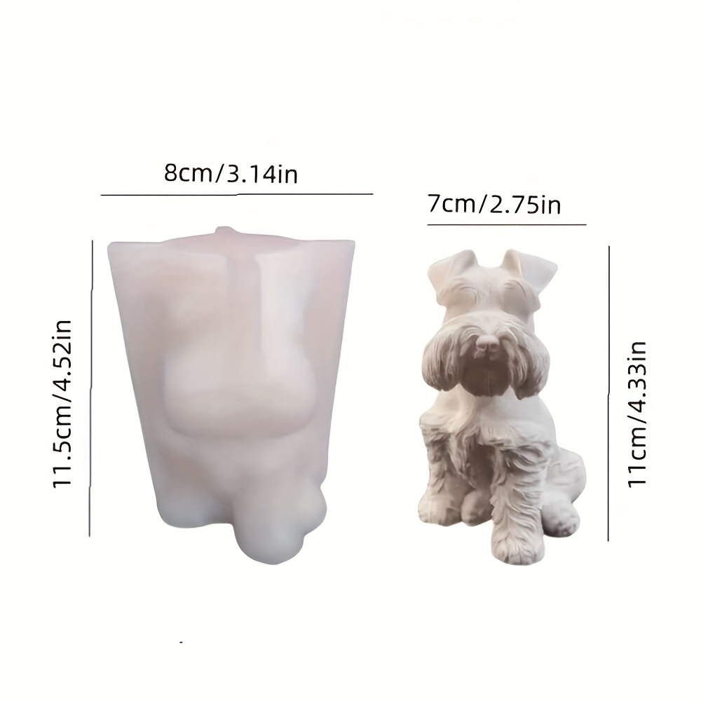 E-shop Schnauzer Welpen Silikonform Handgefertigte Kerzenherstellungswerkzeuge Weich Leicht Auslaugbar Gips Harz Seife Silikonformen Heimdekoration